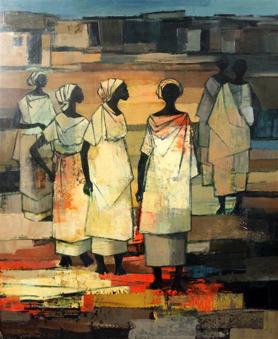 Jan Dingemans (SA 1921-2001) African women, 32 x 27in.